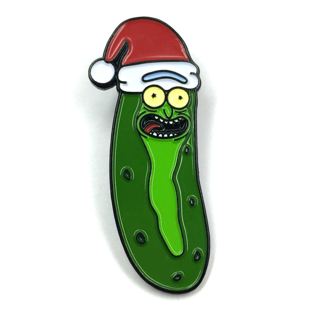 Rick and Morty Pickle Rick Santa Enamel Pin